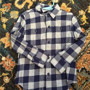 GAP Blue and White Plaid Button Down Shirt